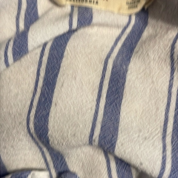 Hollister Blue and White Striped Blouse with Floral Embroidery - Picture 8 of 8